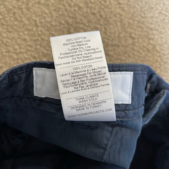 Norse Projects Aros Light Twill Shorts Blue (33) - Picture 7 of 7